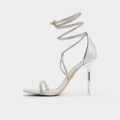 Aldo Caladonia Silver Women's Iridescent metallics - Strappy heeled sandal, Stiletto heel Silver