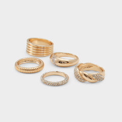 Aldo Lovelanguage Gold/Clear Multi Women's Rings - Ring Gold/Clear Multi