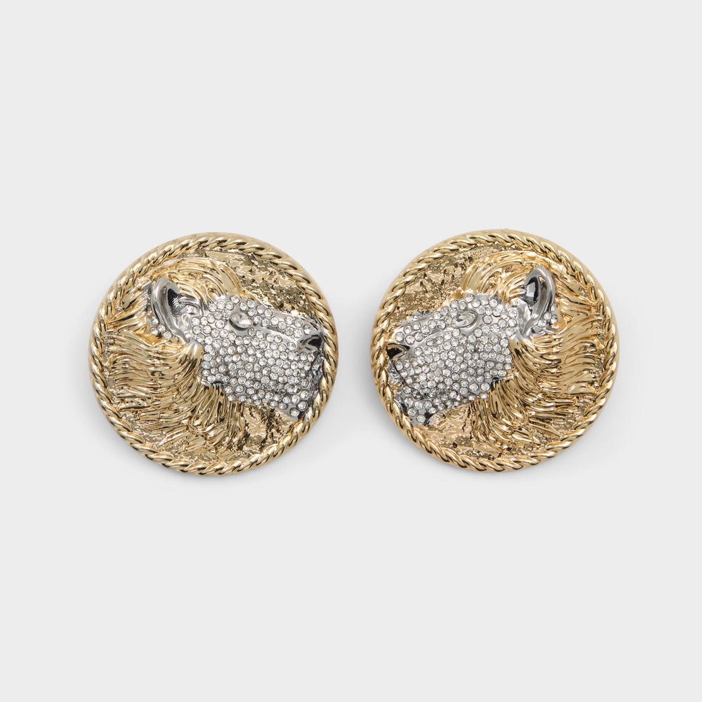 Aldo Lionesse in Gold Clear Multi - Button earrings Gold/clear multi