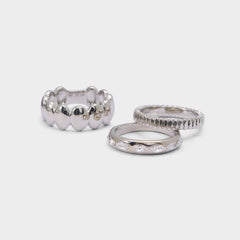 Aldo Bublle in Silver Clear Multi - Stackable rings Silver/clear multi