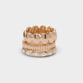 Aldo Bublle in Gold Clear Multi - Stackable rings Gold/clear multi