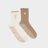 Aldo Pilatesock in Dark Beige - Pilates socks Dark beige