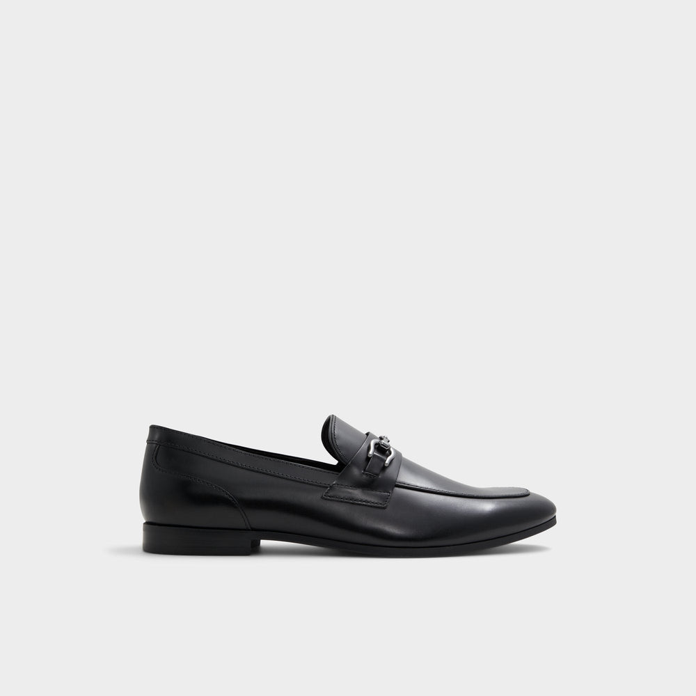 Aldo Marinho Open Black Leather Smooth Men's Dress Shoes - Loafer Open Black
