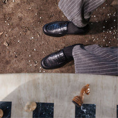 Aldo Keifer Black/Silver Multi Men's Dress Shoes - Loafer Black/silver multi