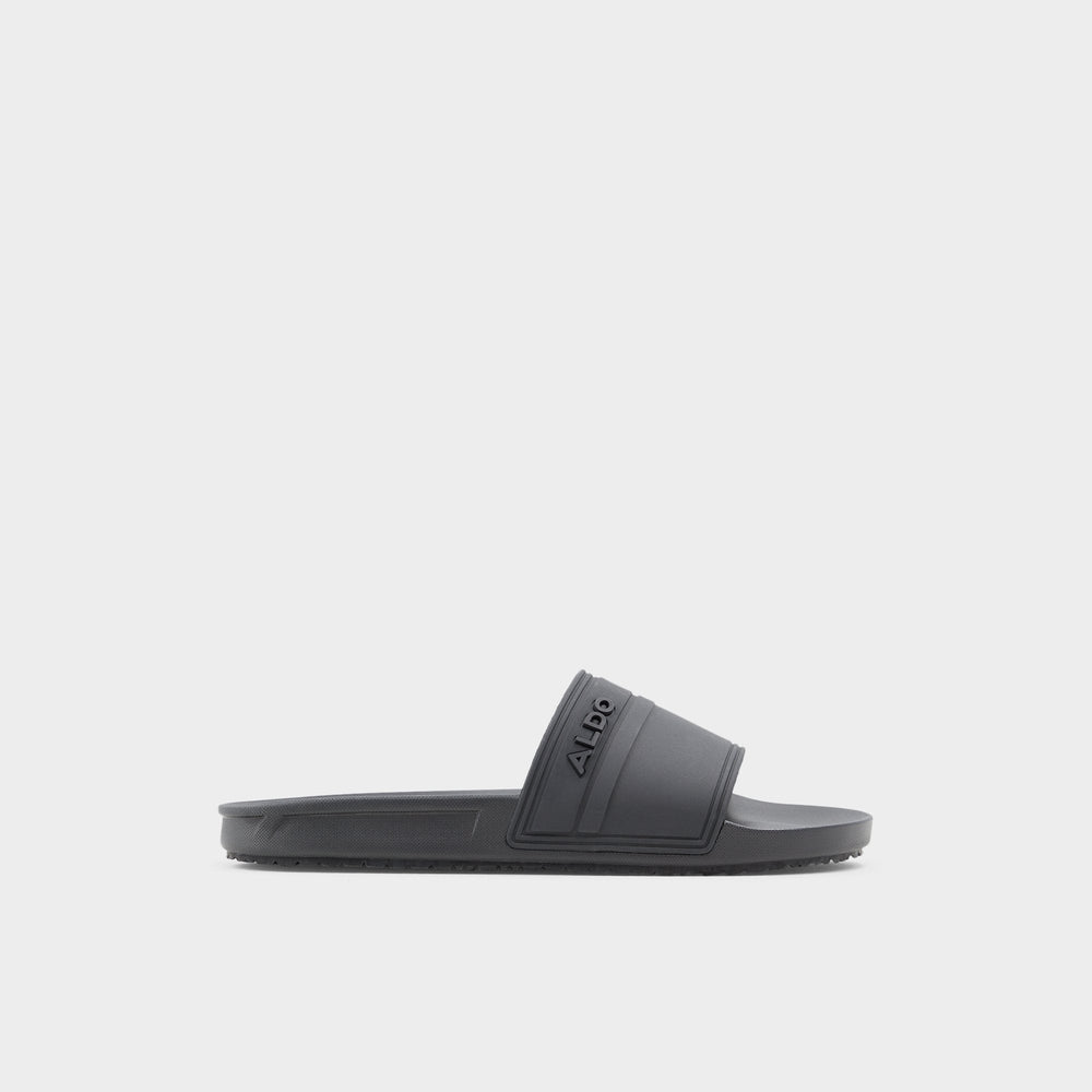 Aldo Dinmore Black Synthetic Rubber Men's Slides - Slide sandal Black