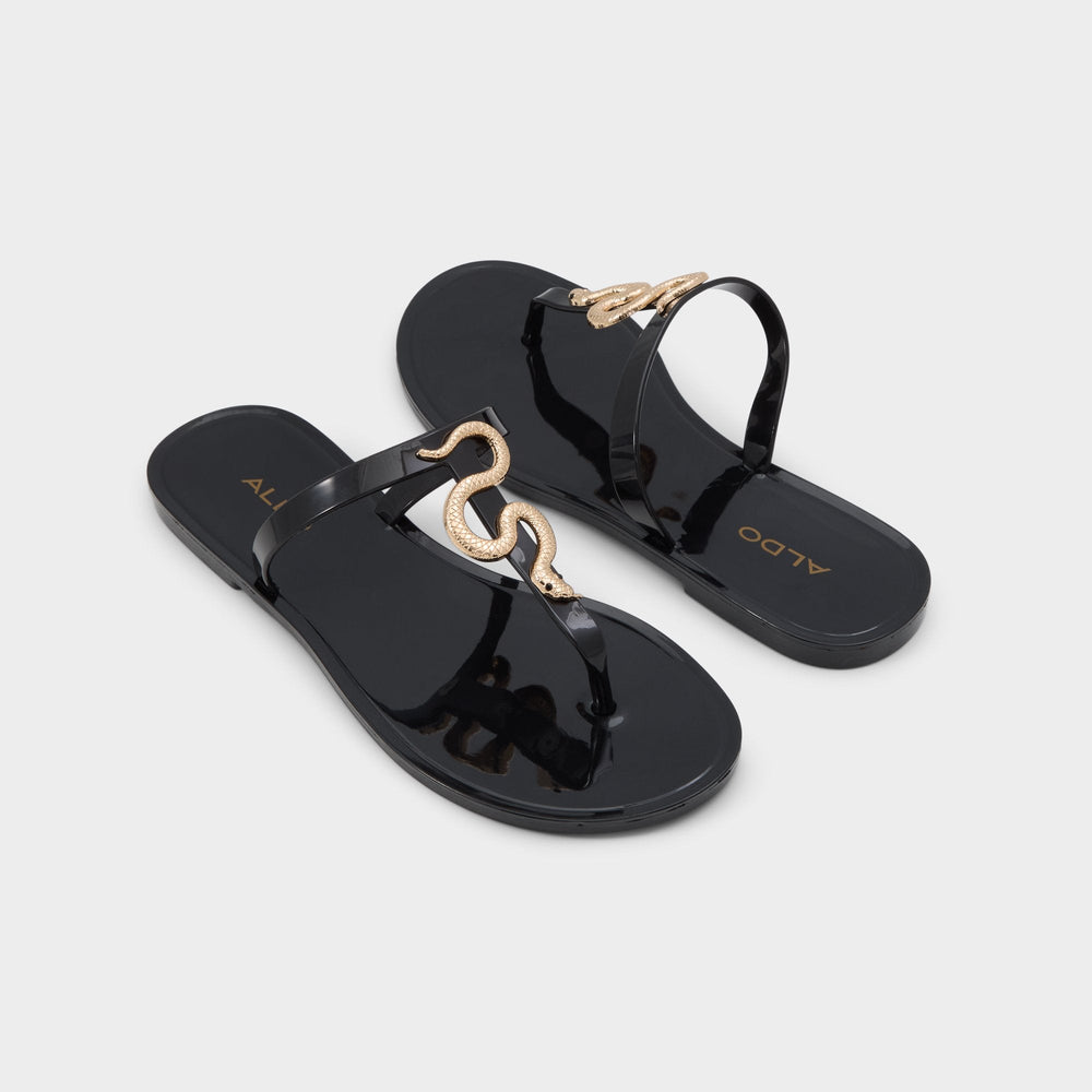Aldo Apanie in Black Gold Multi - Jelly sandal Black/Gold Multi