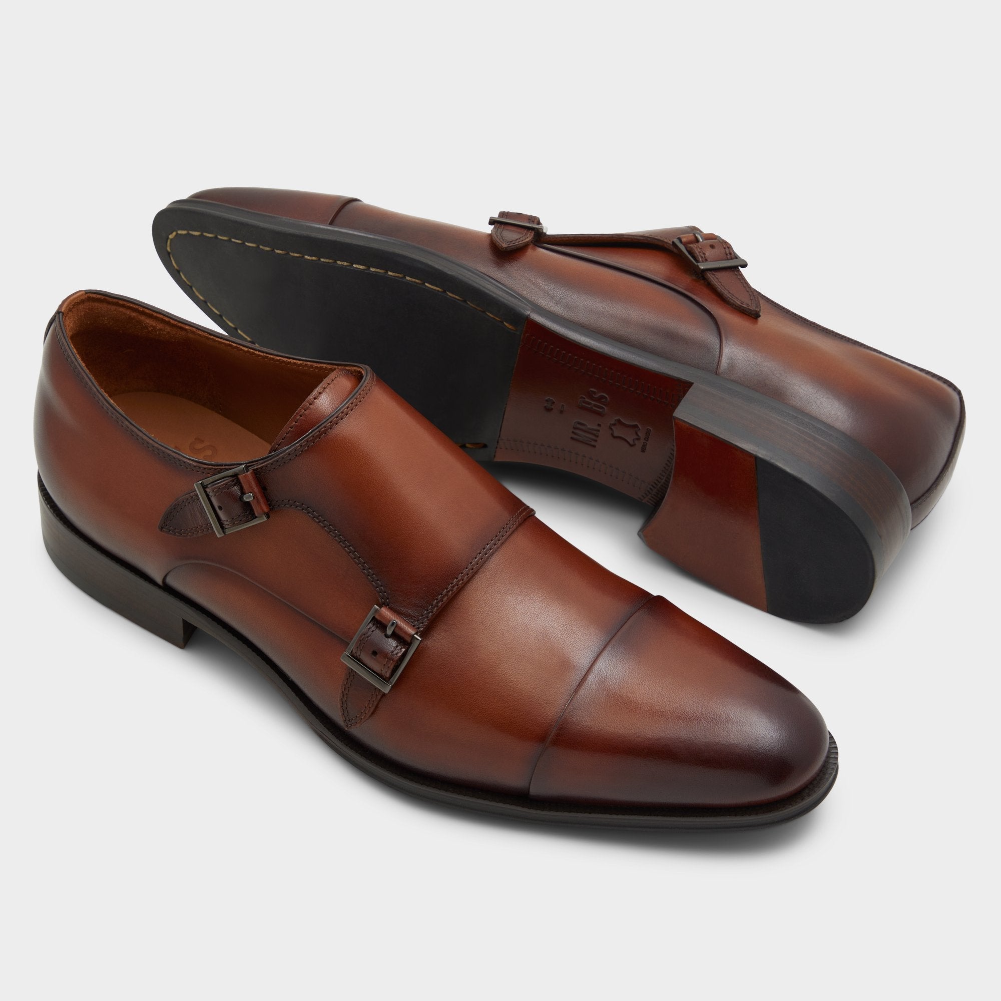 Aldo Axwell Cognac Men's Dress Shoes - Monkstrap loafer Cognac