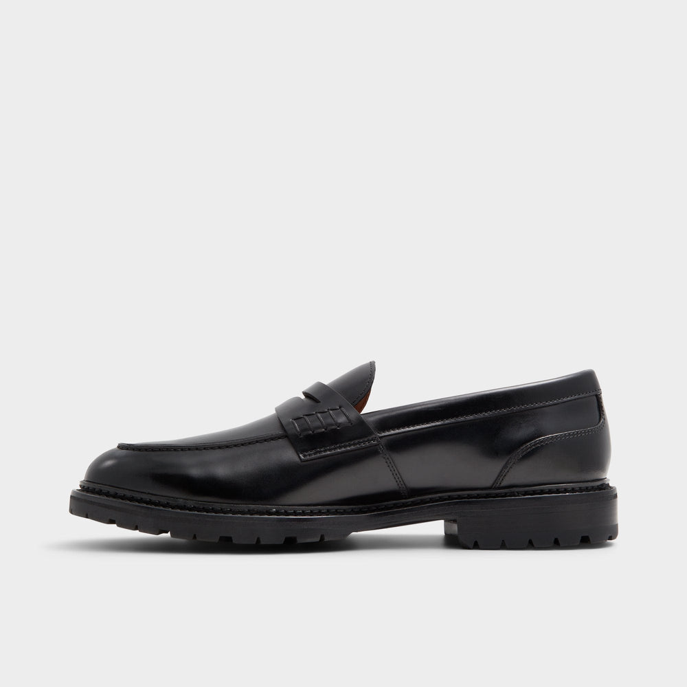 Aldo Aleris Black Men's Dress Shoes - Loafer, Lug sole Black
