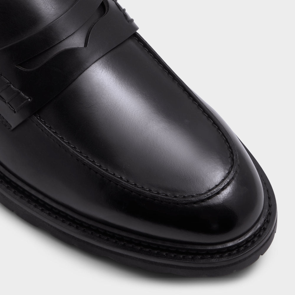 Aldo Aleris Black Men's Dress Shoes - Loafer, Lug sole Black