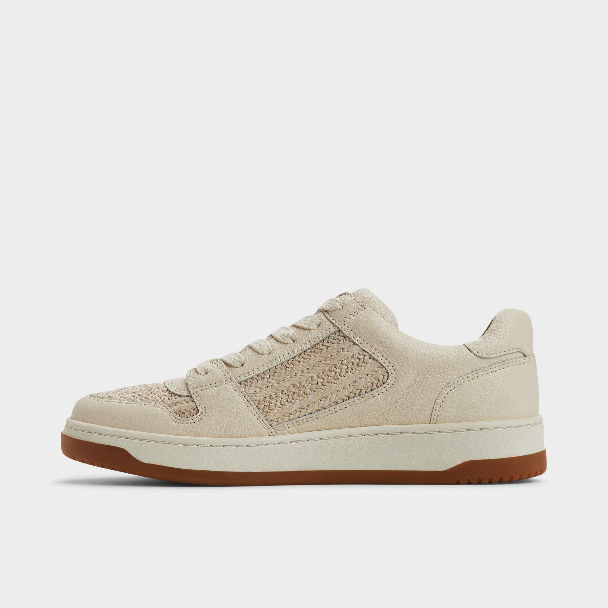 Aldo Ludlow White Leather Mixed Material Men's Low top - Low top sneaker White