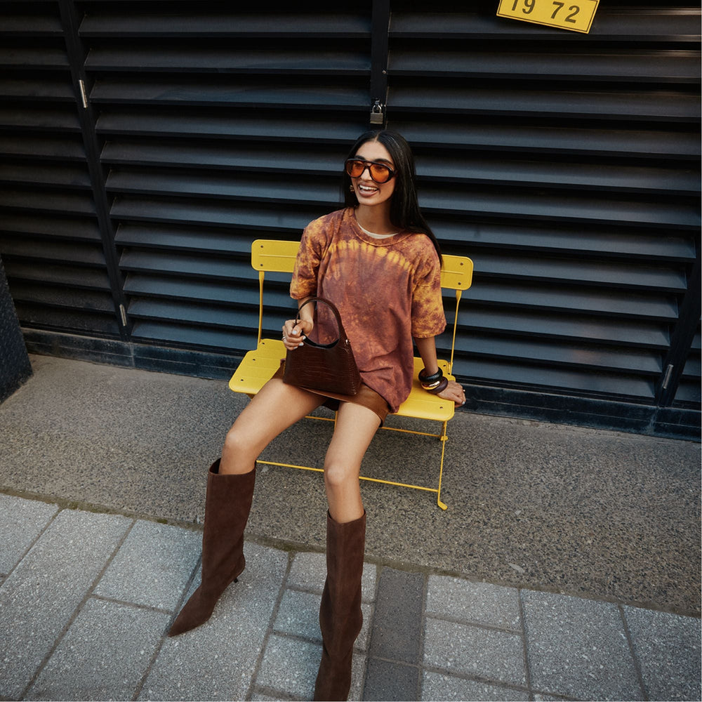 Aldo Selora in Dark Brown - Knee-high boot, Stiletto heel Dark brown
