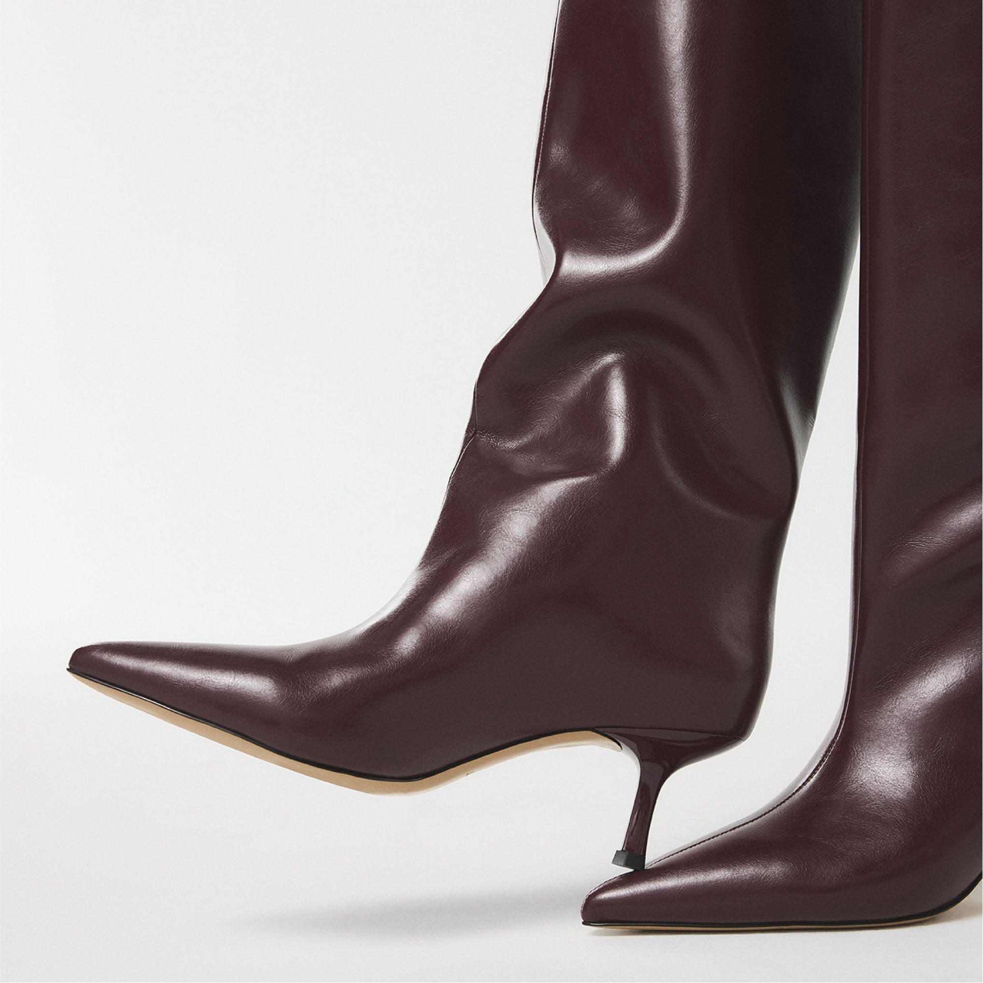 Aldo Selora in Burgundy - Knee-high boot, Stiletto heel Burgundy
