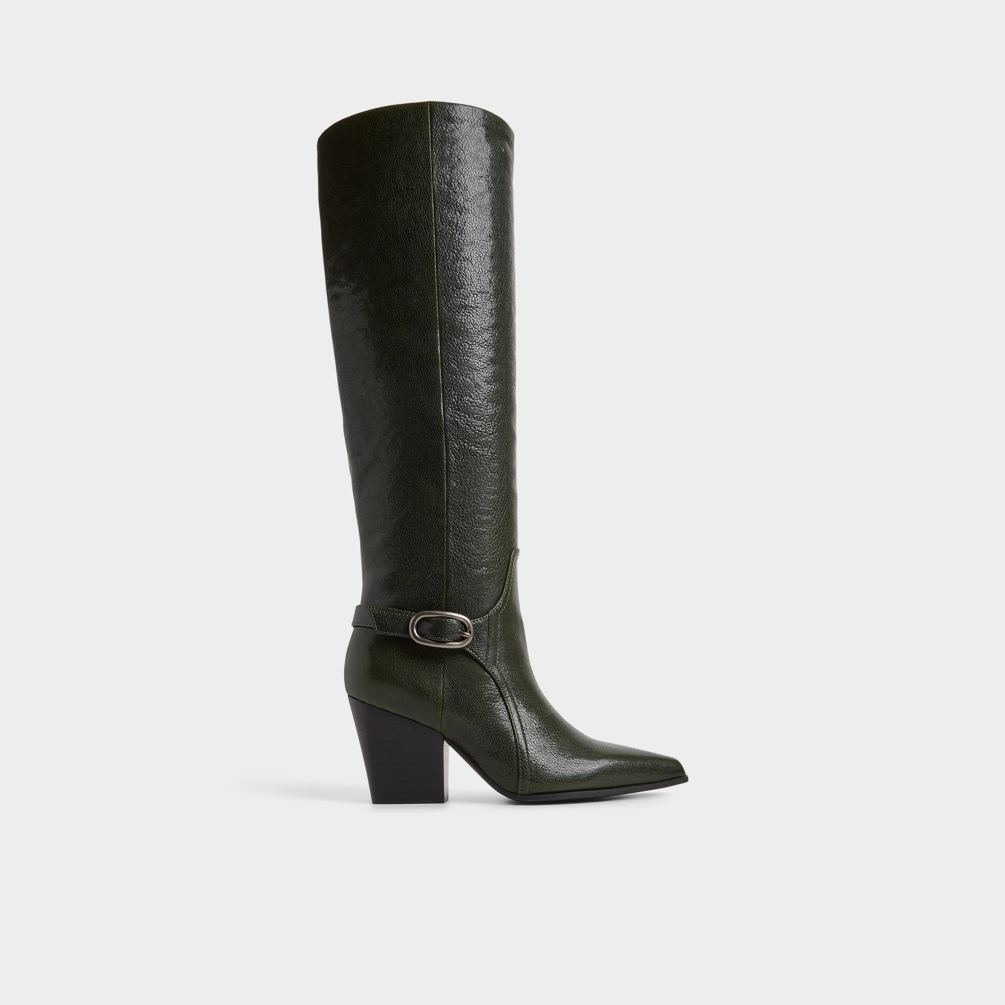 Aldo Saddle in Dark Green - Knee-high boot, Block heel Dark green