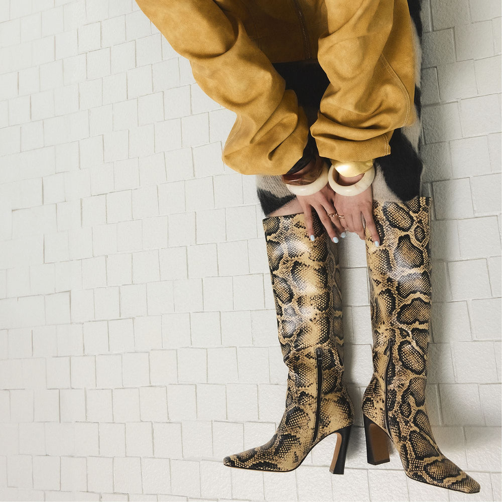 Aldo Vivienna in Brown Multi - Knee-high boot, Block heel Brown multi