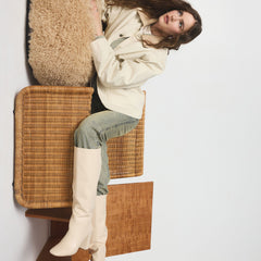 Aldo Helana in Wc Cream - Knee-high boot, Block heel Cream