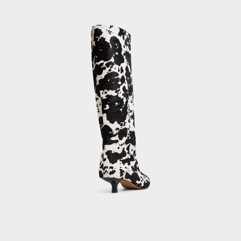 Aldo Everose in White Black - Knee-high boot, Kitten heel White/black