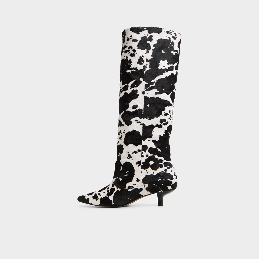 Aldo Everose in White Black - Knee-high boot, Kitten heel White/black