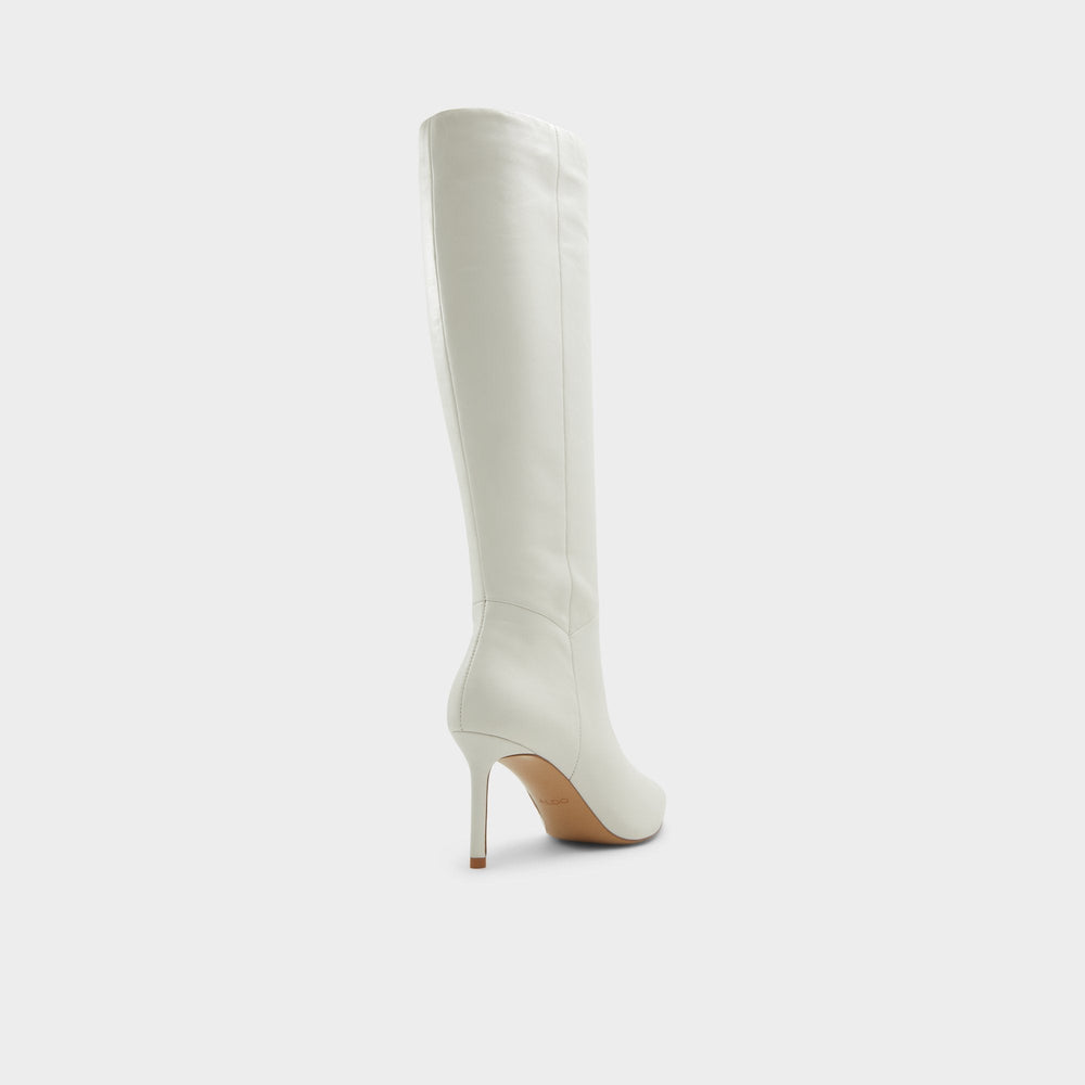 Aldo Laroche White/Bone Women's Tall Boots - Knee-high boot, Stiletto heel White/Bone