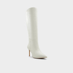 Aldo Laroche White/Bone Women's Tall Boots - Knee-high boot, Stiletto heel White/Bone
