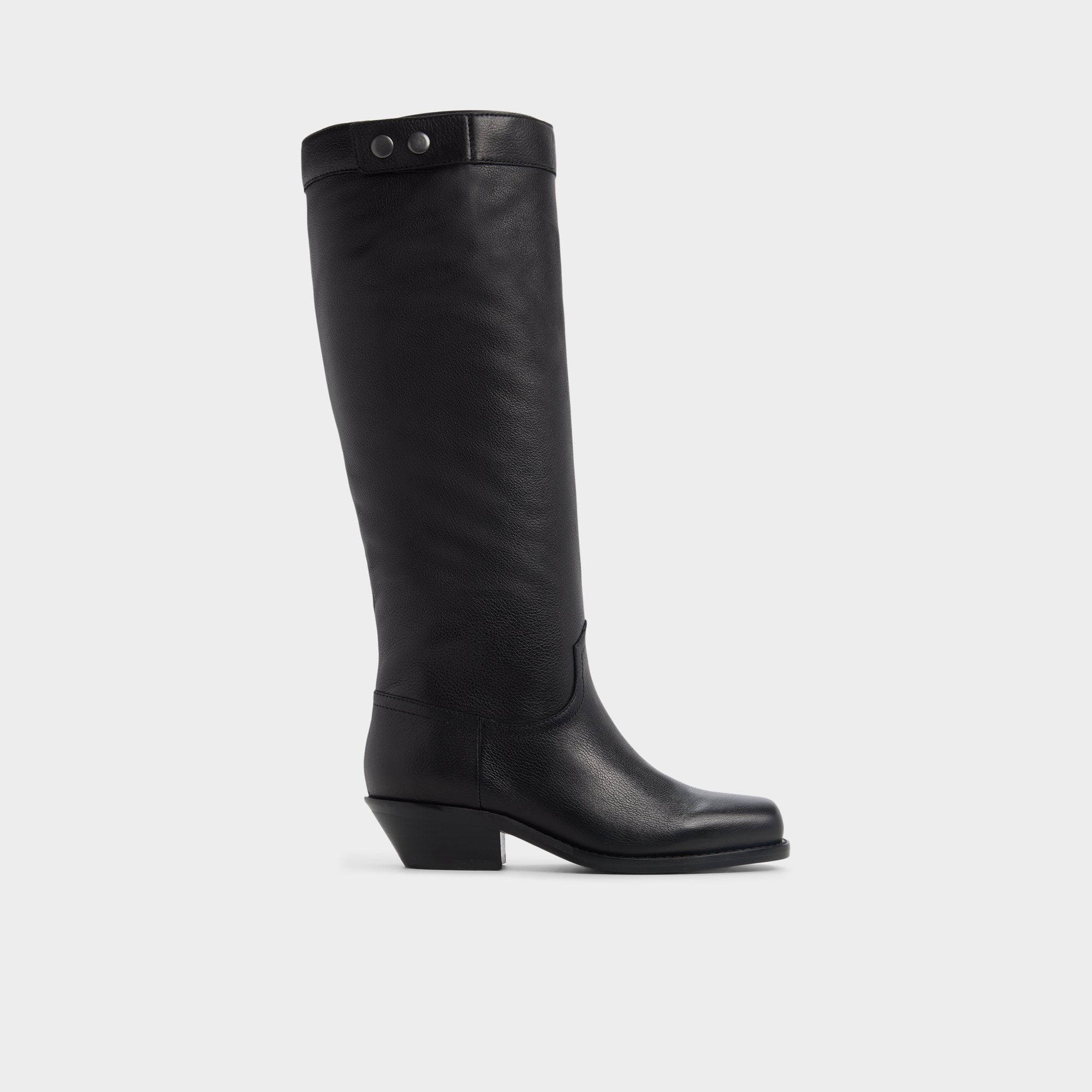 Aldo Emberlyn in Black - Knee-high western boot, Cup sole Black