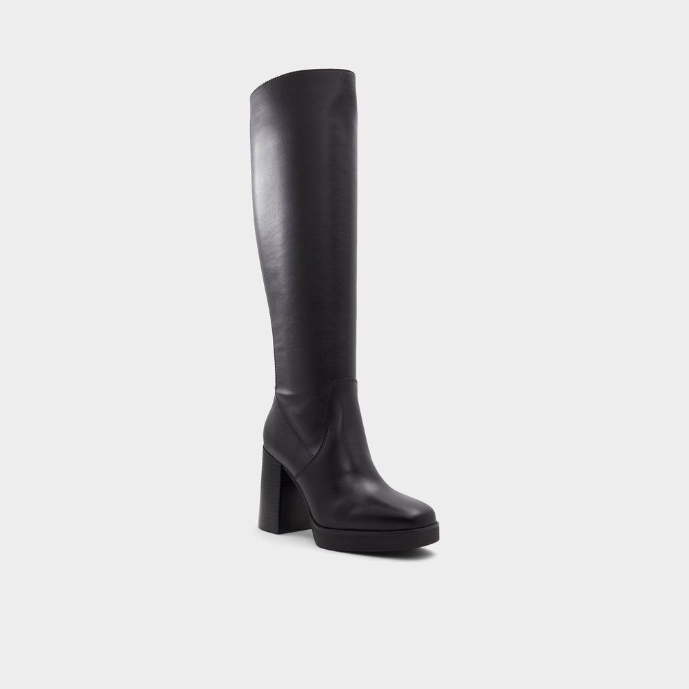 Aldo Equine Black Women's Tall Boots - Knee-high boot, Black Black