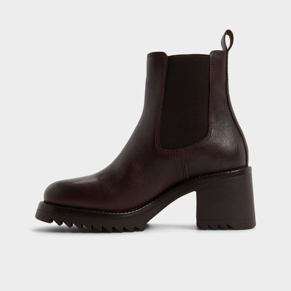 Aldo Anneliese in Medium Brown - Chelsea boot, Lug sole Medium brown