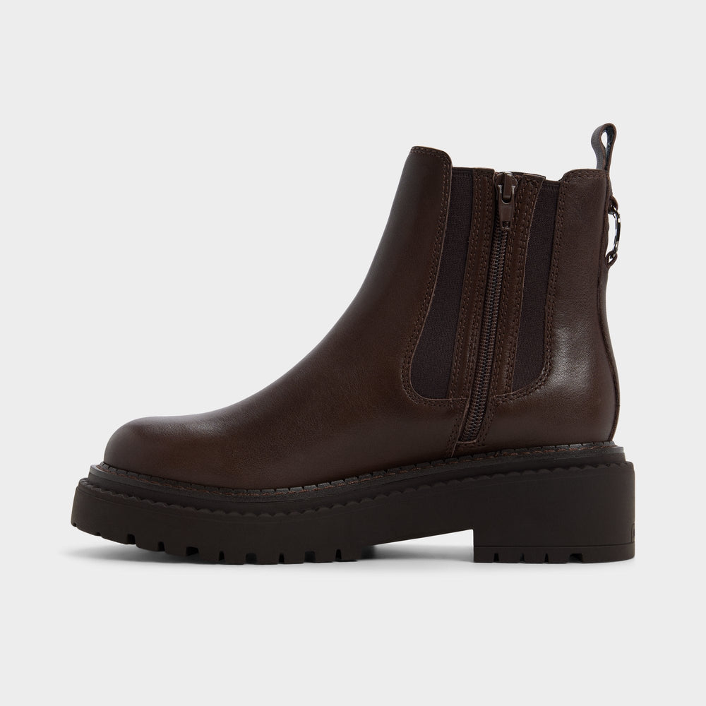 Aldo Bestina in Dark Brown - Chelsea boot, Lug sole Dark brown