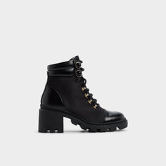 Aldo Mariettia in Black - Lace-up boot, Lug sole Black