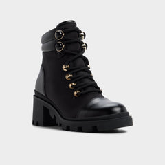 Aldo Mariettia in Black - Lace-up boot, Lug sole Black