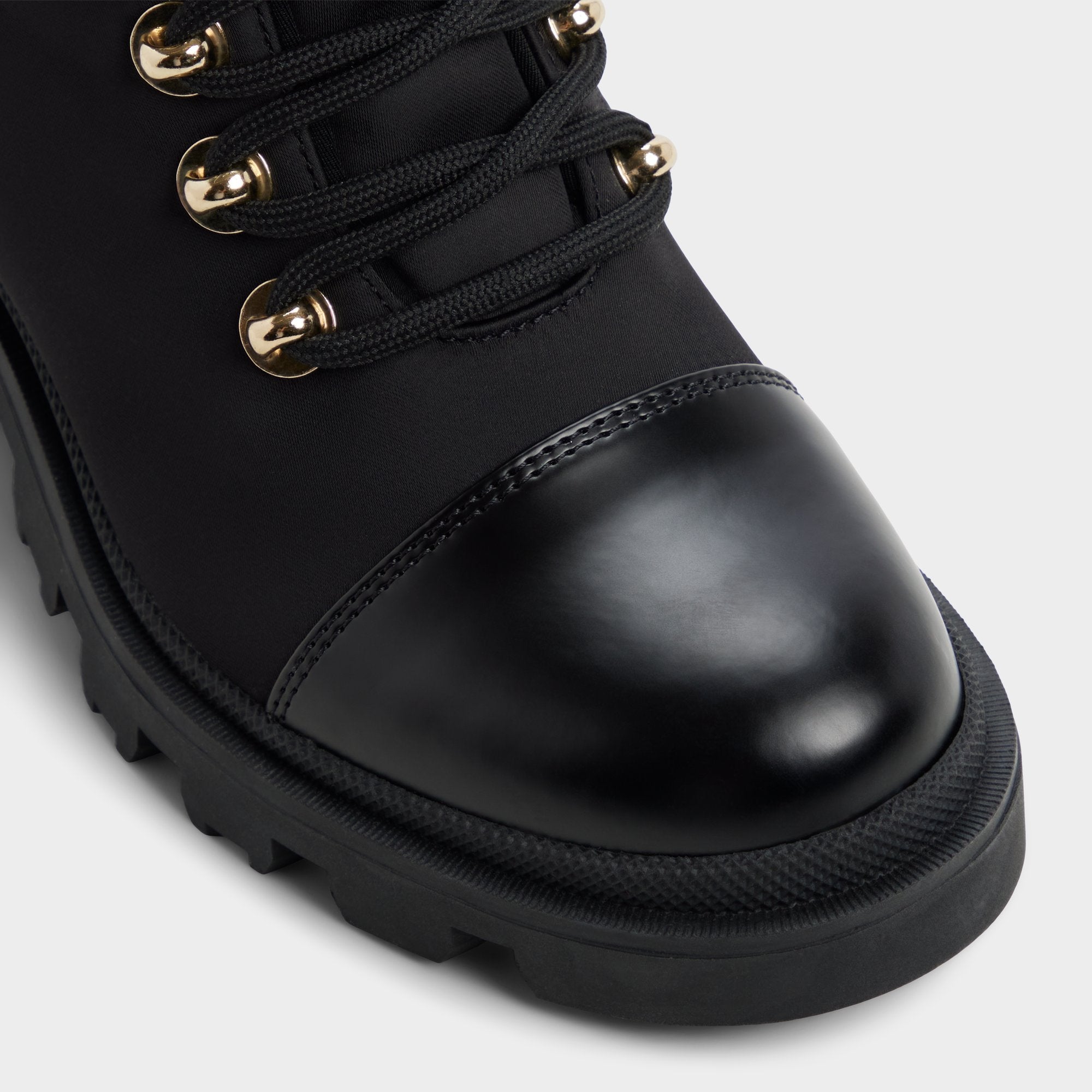 Aldo Mariettia in Black - Lace-up boot, Lug sole Black
