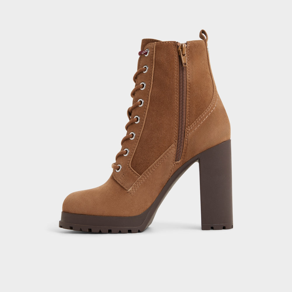 Aldo Rebelliously in Light Brown - Combat ankle boot, Lug sole Light brown