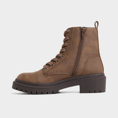 Aldo Goer in Medium Brown - Combat ankle boot, Lug sole Medium brown