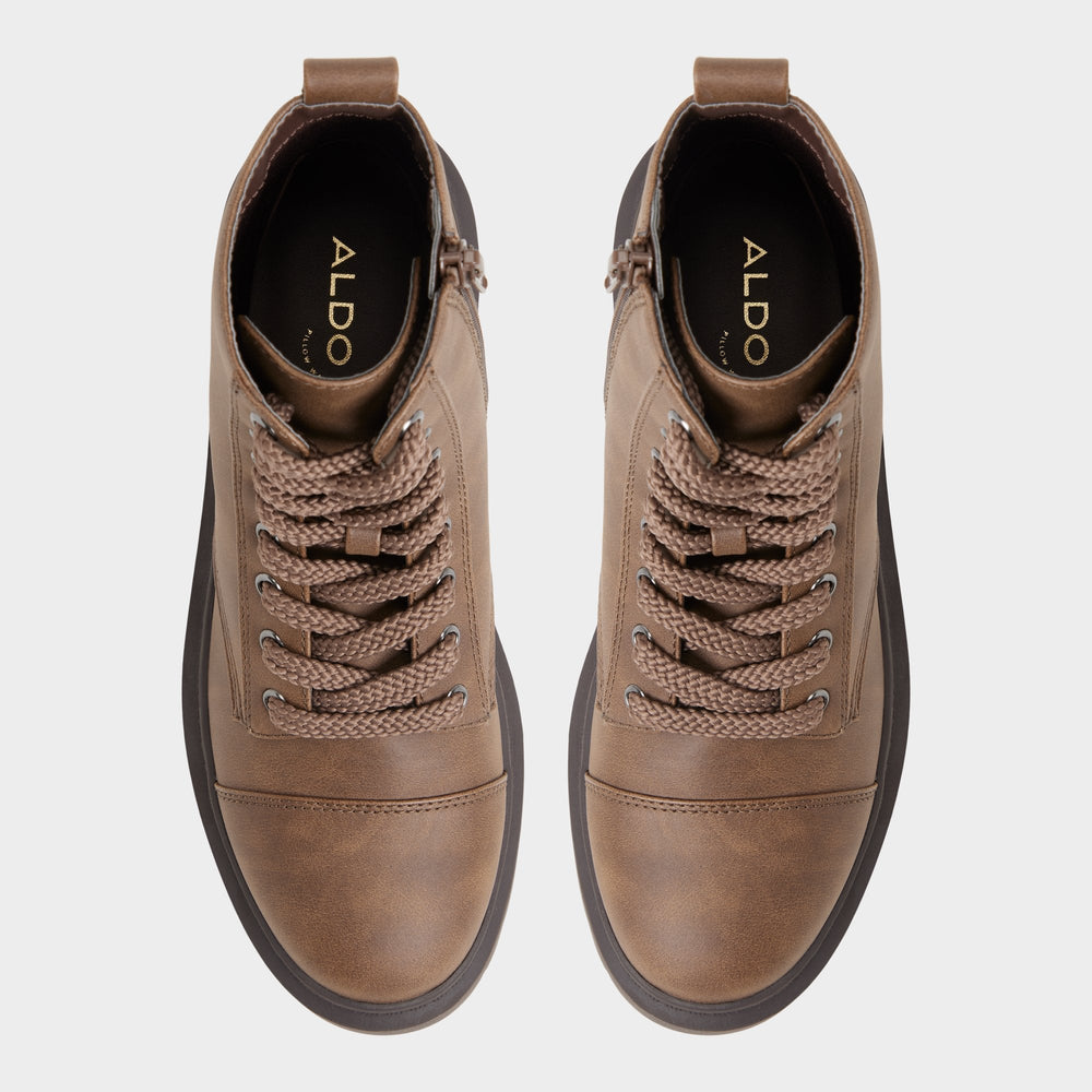 Aldo Goer in Medium Brown - Combat ankle boot, Lug sole Medium brown