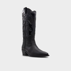 Aldo Nebraska Black Women's Western - Mid-calf western boot, Block heel Black