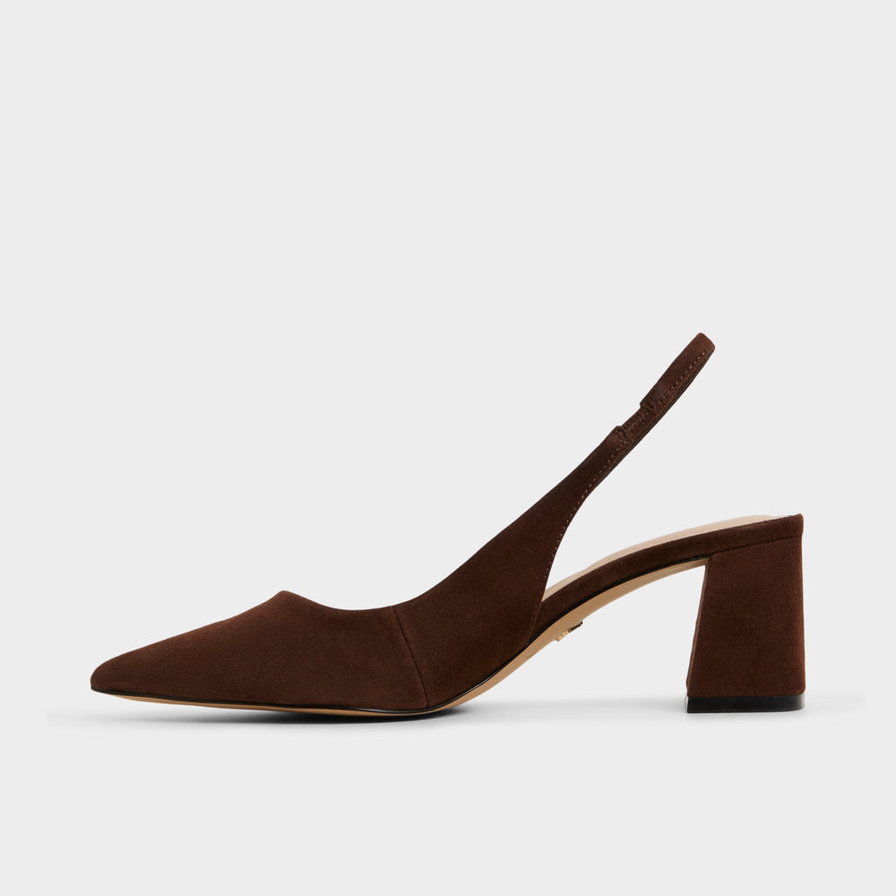 Aldo Uliana in Dark Brown - Slingback heel, Block heel Dark brown