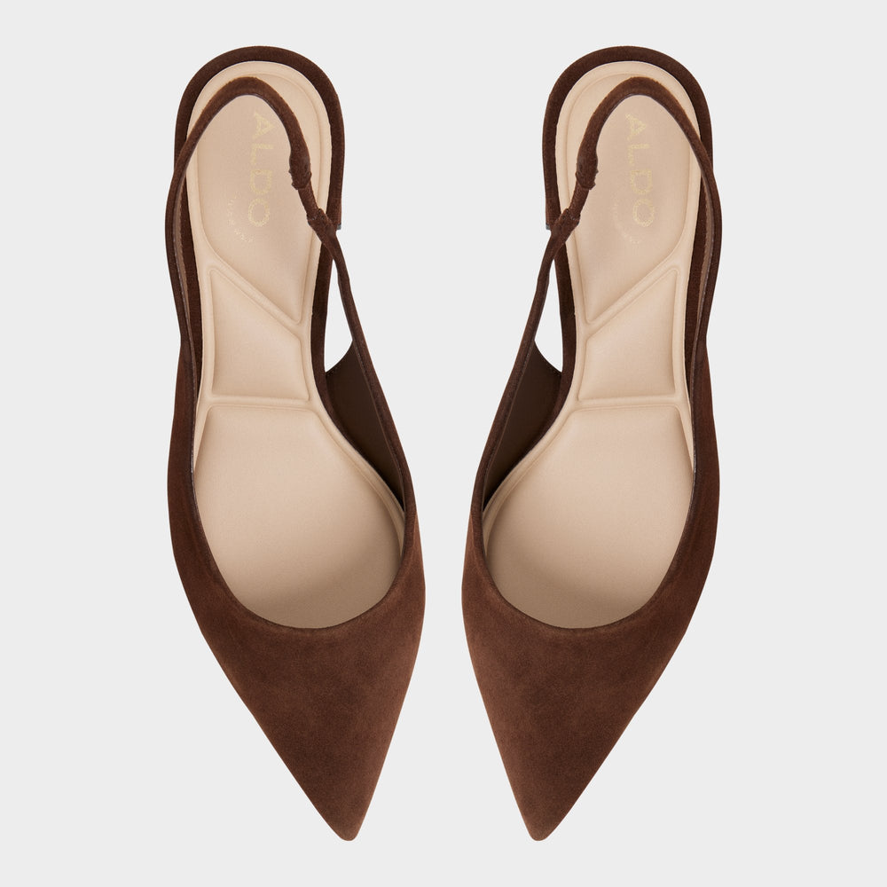 Aldo Uliana in Dark Brown - Slingback heel, Block heel Dark brown