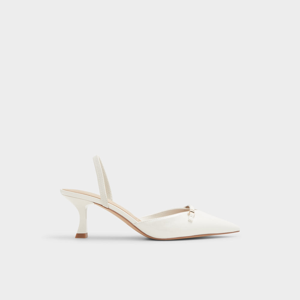 Aldo Nailah White/Bone Women's Kitten heels - Slingback heel, Kitten heel White/bone