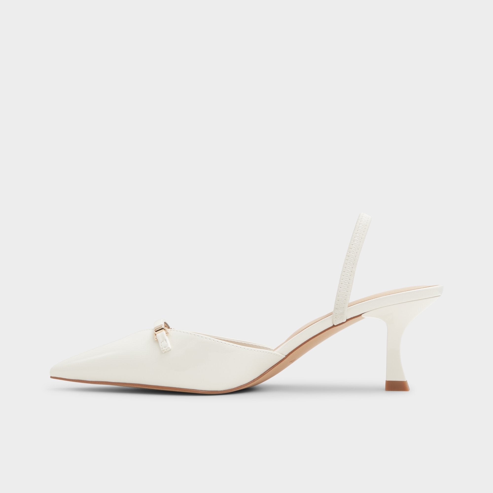 Aldo Nailah White/Bone Women's Kitten heels - Slingback heel, Kitten heel White/bone