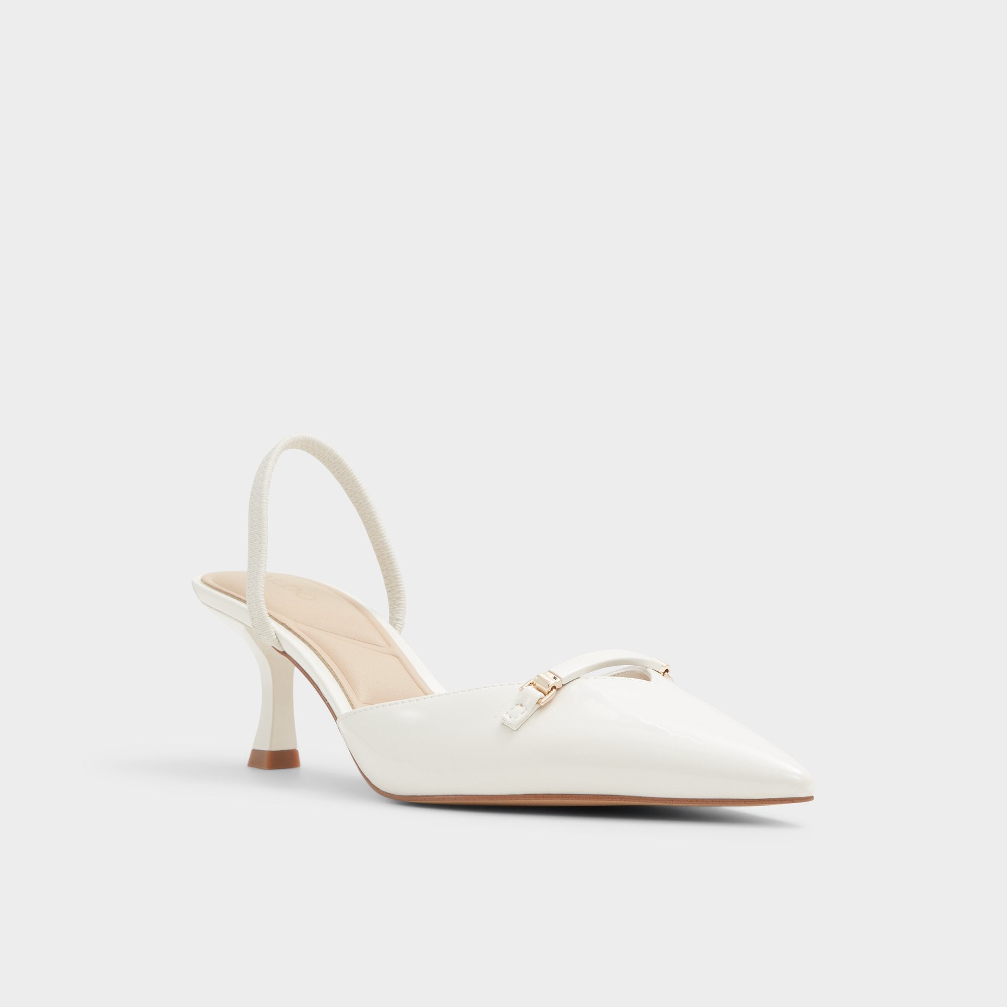 Aldo Nailah White/Bone Women's Kitten heels - Slingback heel, Kitten heel White/bone