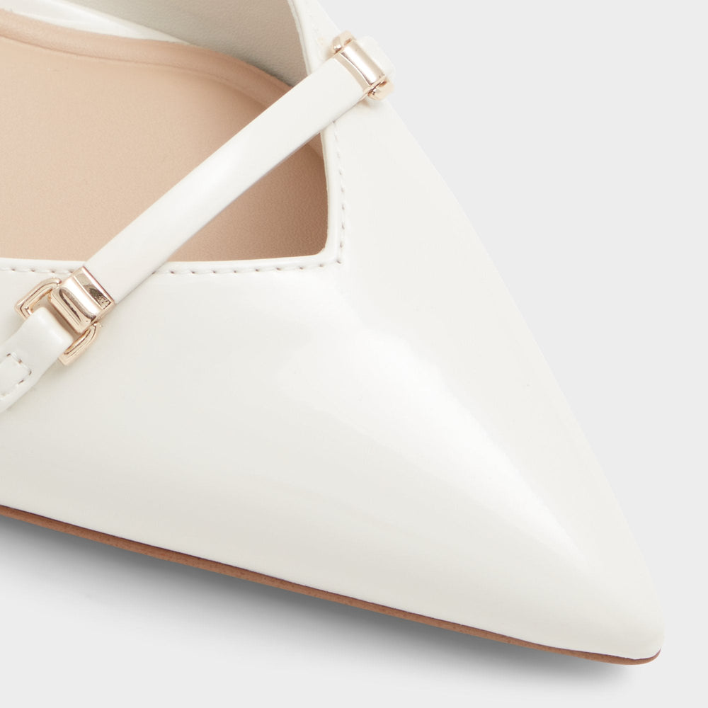 Aldo Nailah White/Bone Women's Kitten heels - Slingback heel, Kitten heel White/bone
