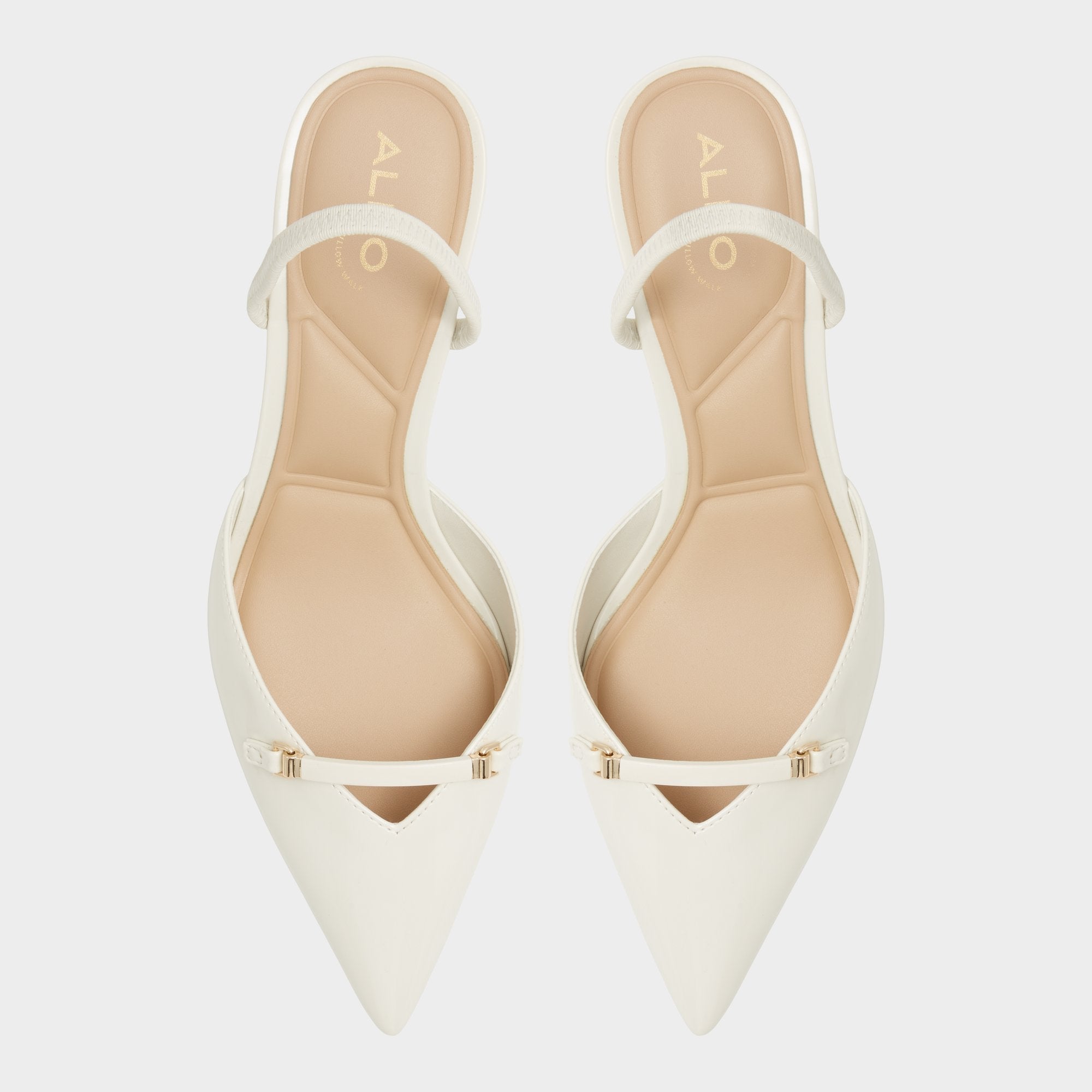 Aldo Nailah White/Bone Women's Kitten heels - Slingback heel, Kitten heel White/bone