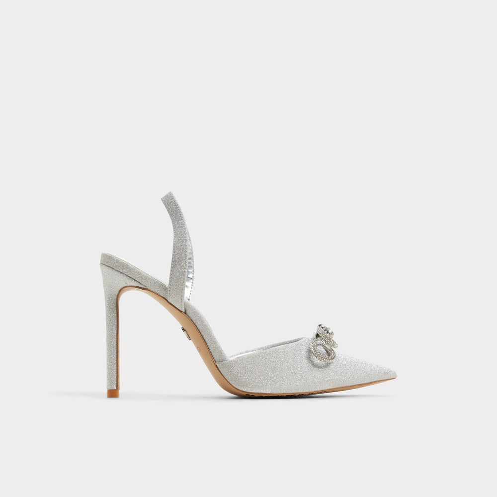 Aldo Addie Silver Women's Slingbacks - Slingback heel, Stiletto heel Silver