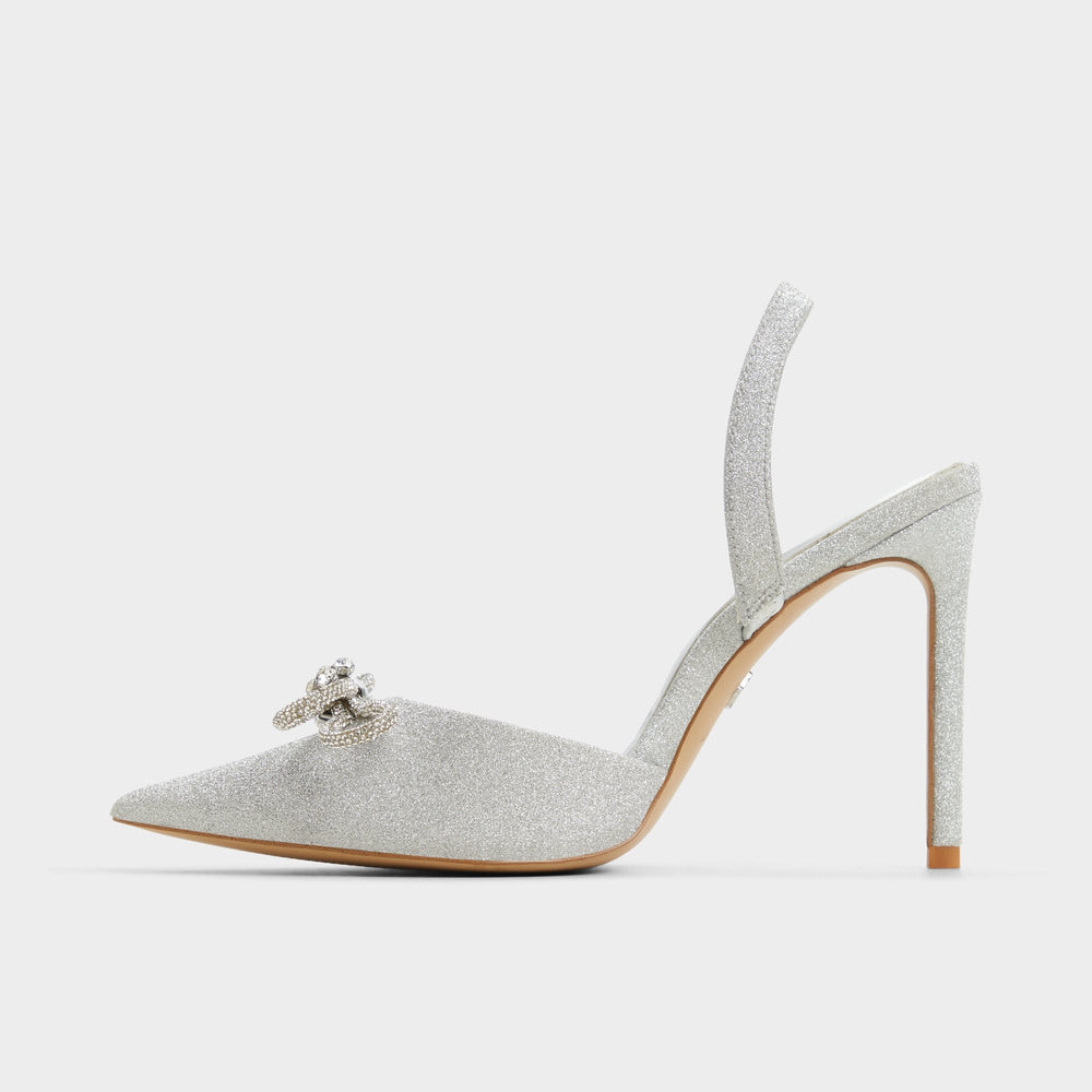 Aldo Addie Silver Women's Slingbacks - Slingback heel, Stiletto heel Silver