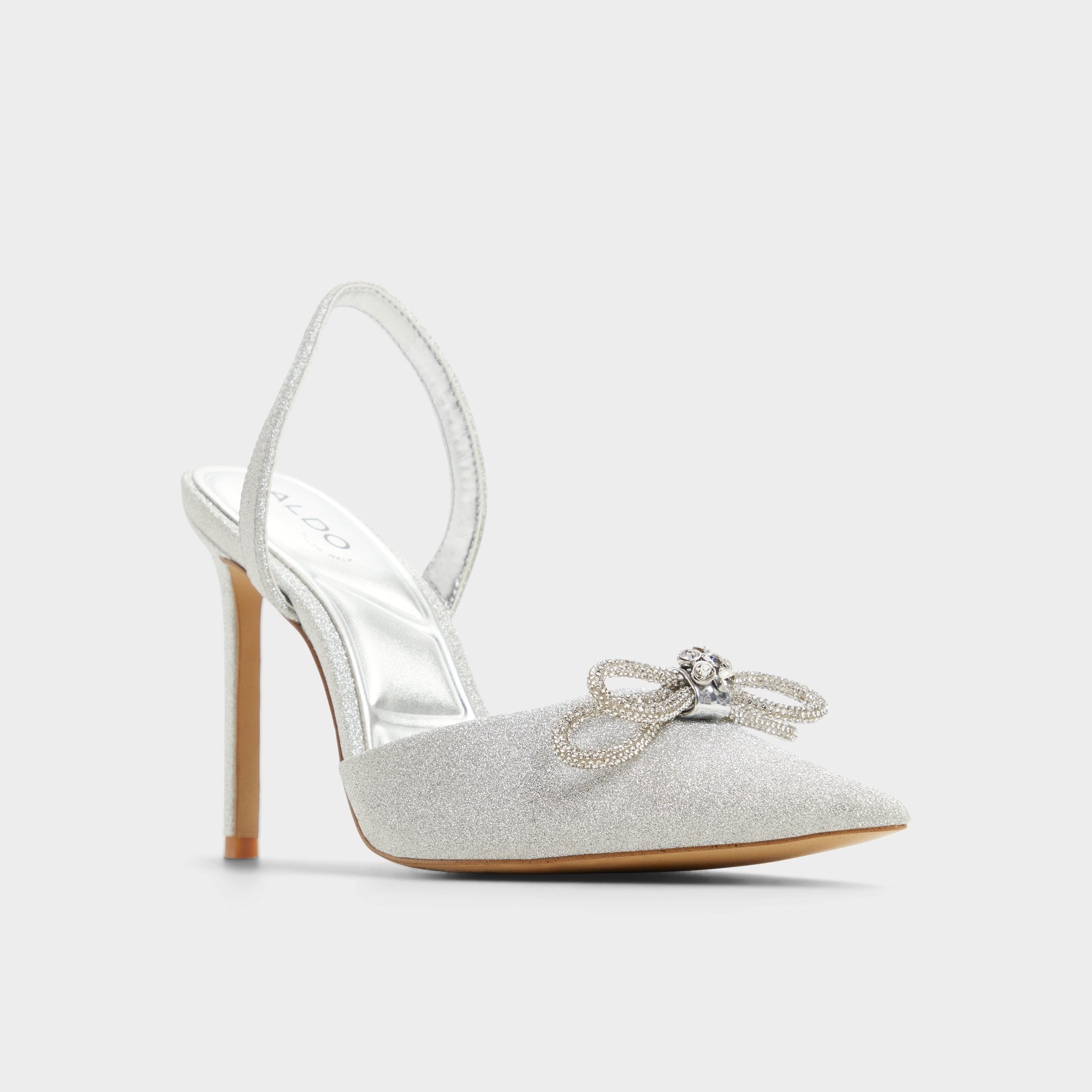 Aldo Addie Silver Women's Slingbacks - Slingback heel, Stiletto heel Silver