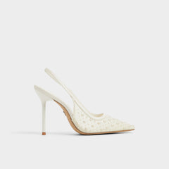 Aldo Pearlescent Other White Textile Mesh Women's Slingbacks - Slingback heel Other White