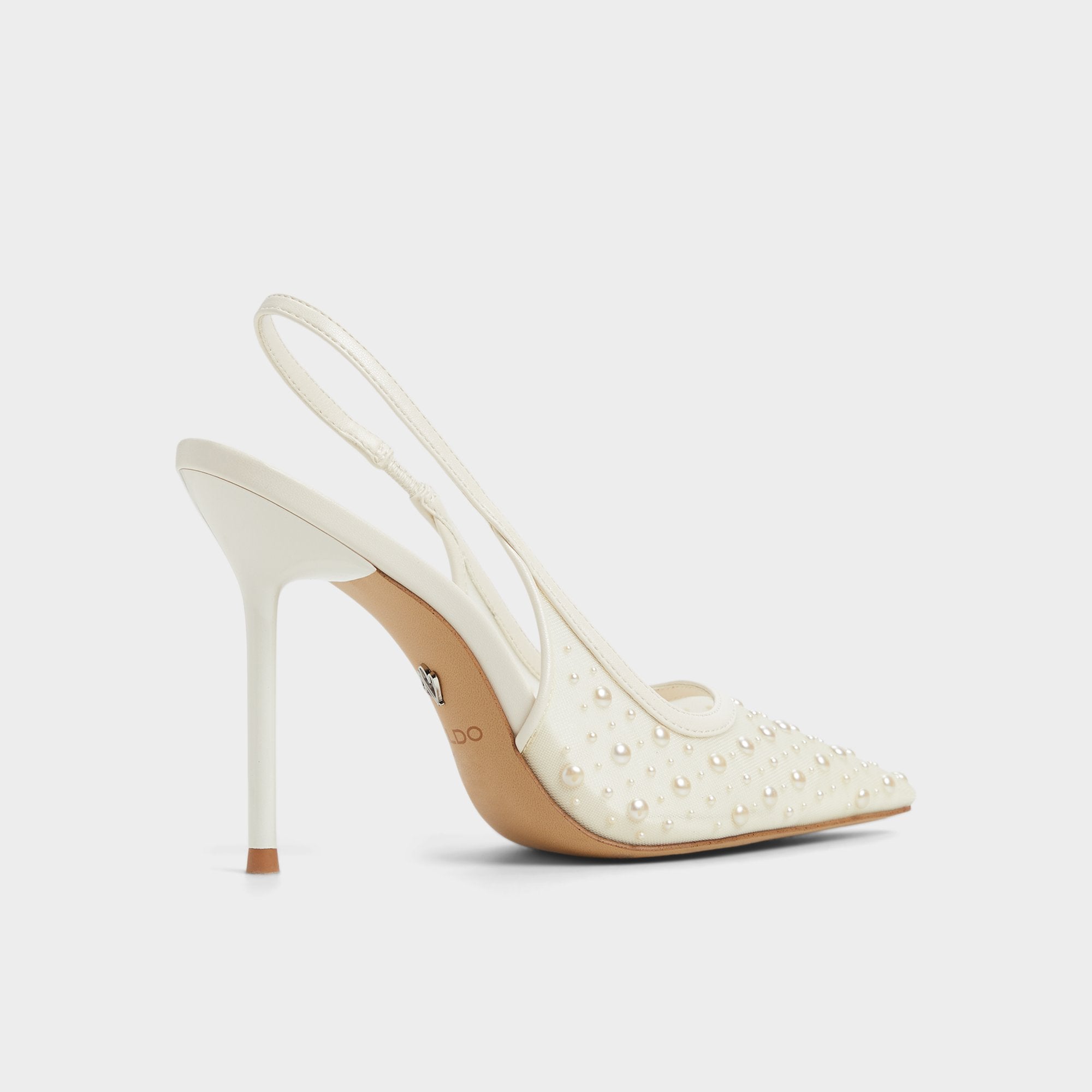 Aldo Pearlescent Other White Textile Mesh Women's Slingbacks - Slingback heel Other White