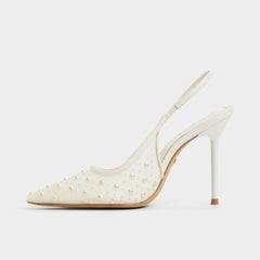 Aldo Pearlescent Other White Textile Mesh Women's Slingbacks - Slingback heel Other White
