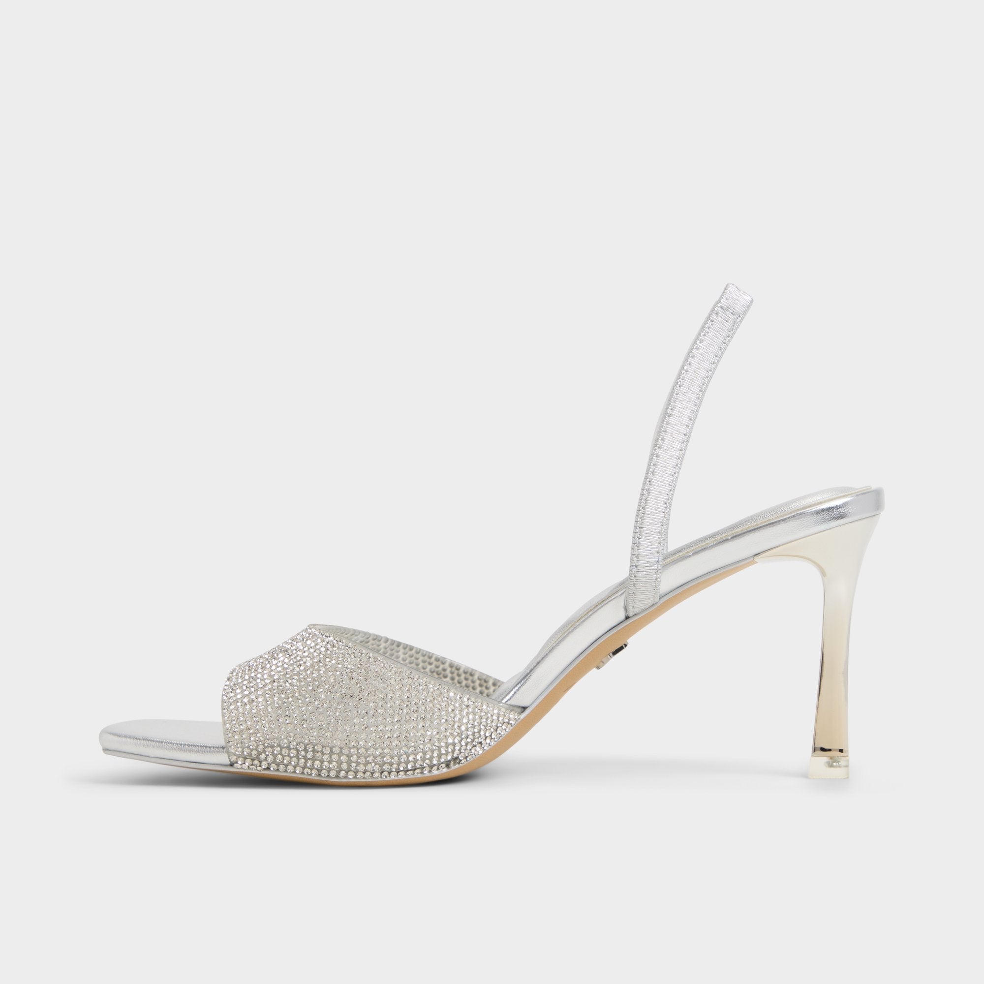 Aldo Andyana Silver Women's Strappy sandals - Slingback heeled sandal, Stiletto heel Silver