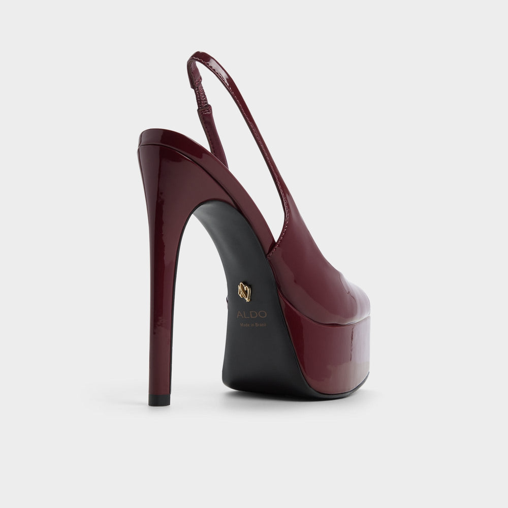 Aldo Thanlinie in Dark Red - Slingback heeled sandal, Platform Dark Red