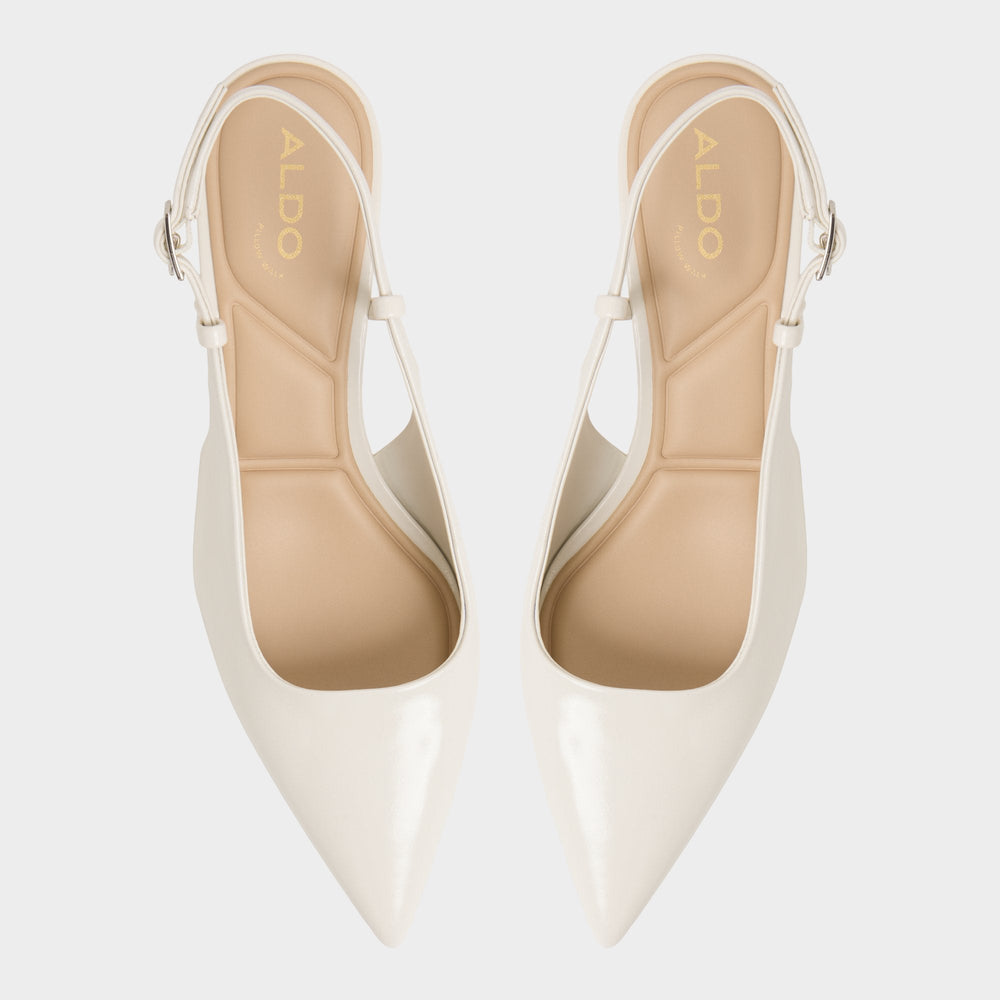 Aldo Adan in White Bone - Slingback heel, Kitten heel White/bone
